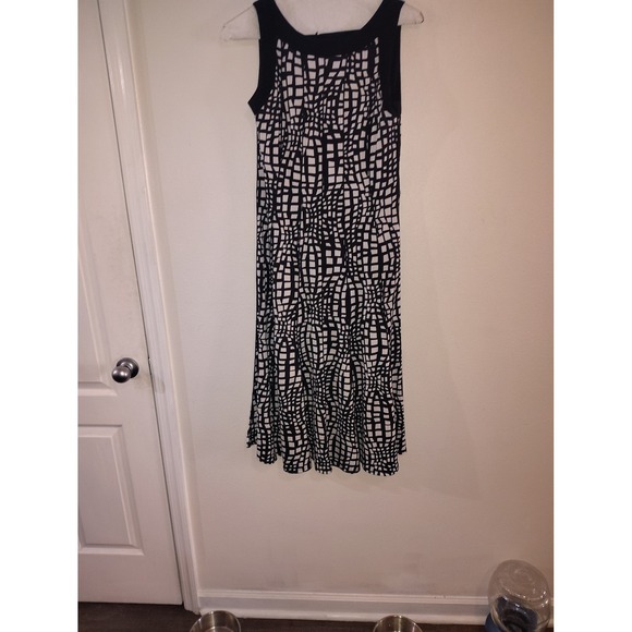 Perceptions New York Dresses & Skirts - Perceptions New York‎ Womens Black White Geometric Grid Sleeveless Midi Dress S